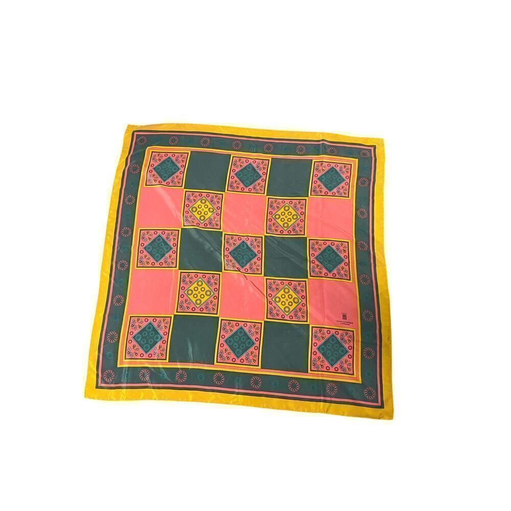 ITALIAN SILK SCARF MUSEE OLYMPIQUE LAUSANNE 100% SILK 13”x13”